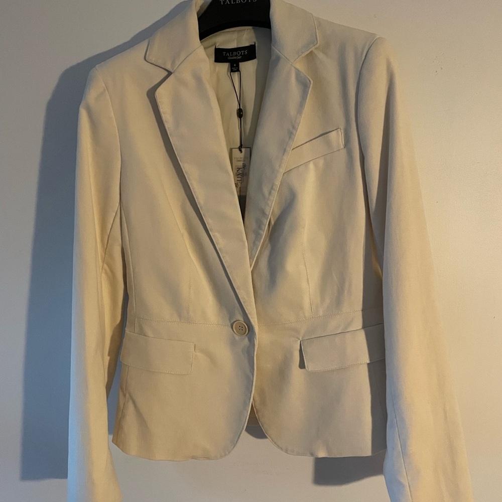 Talbots Women's Elegant Cream Suit Jacket